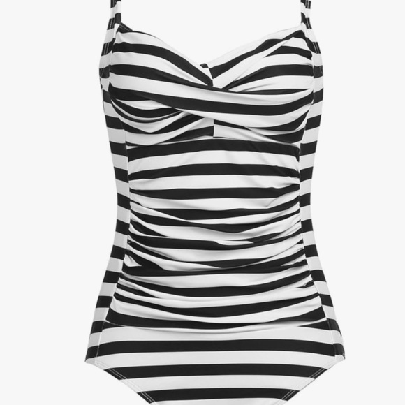 Women's One Piece Swimsuit Ruched Tummy Control Bathing Suits Swimwear Size XL - Picture 3 of 4